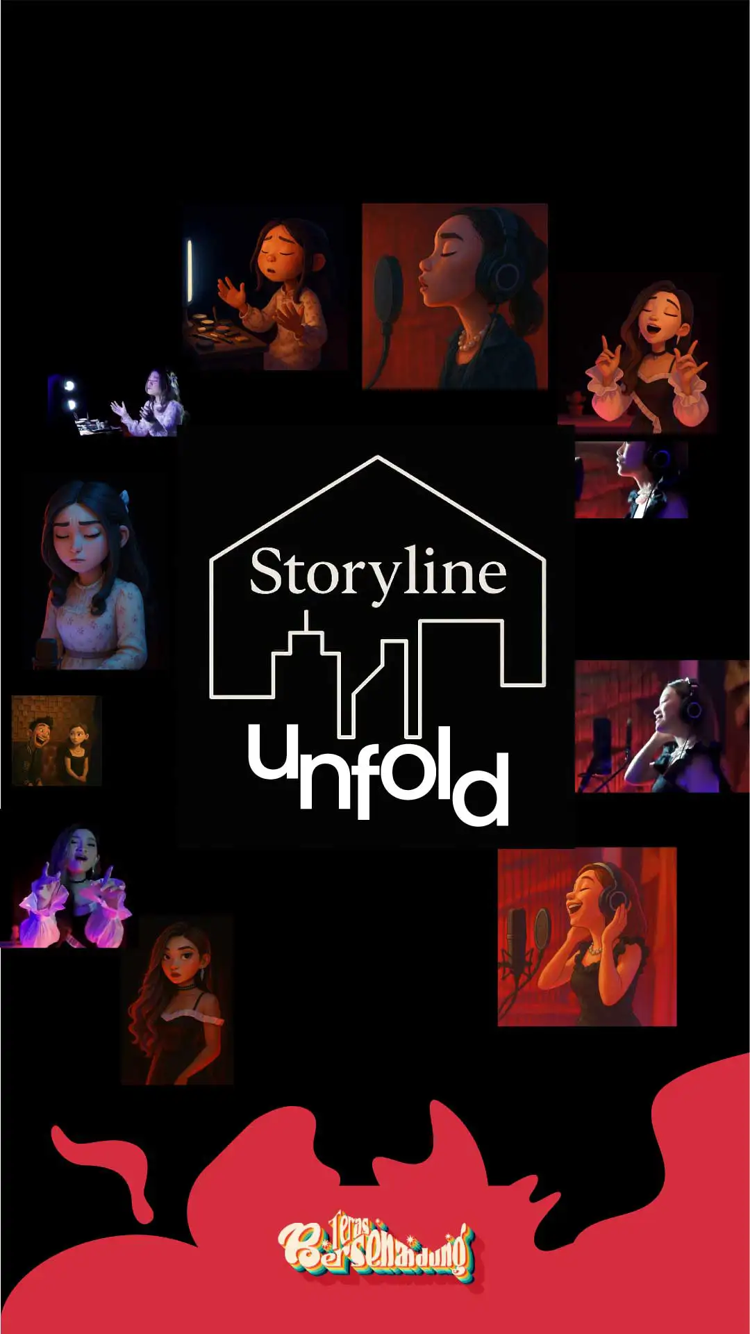 Grid visual modern berwarna lembut